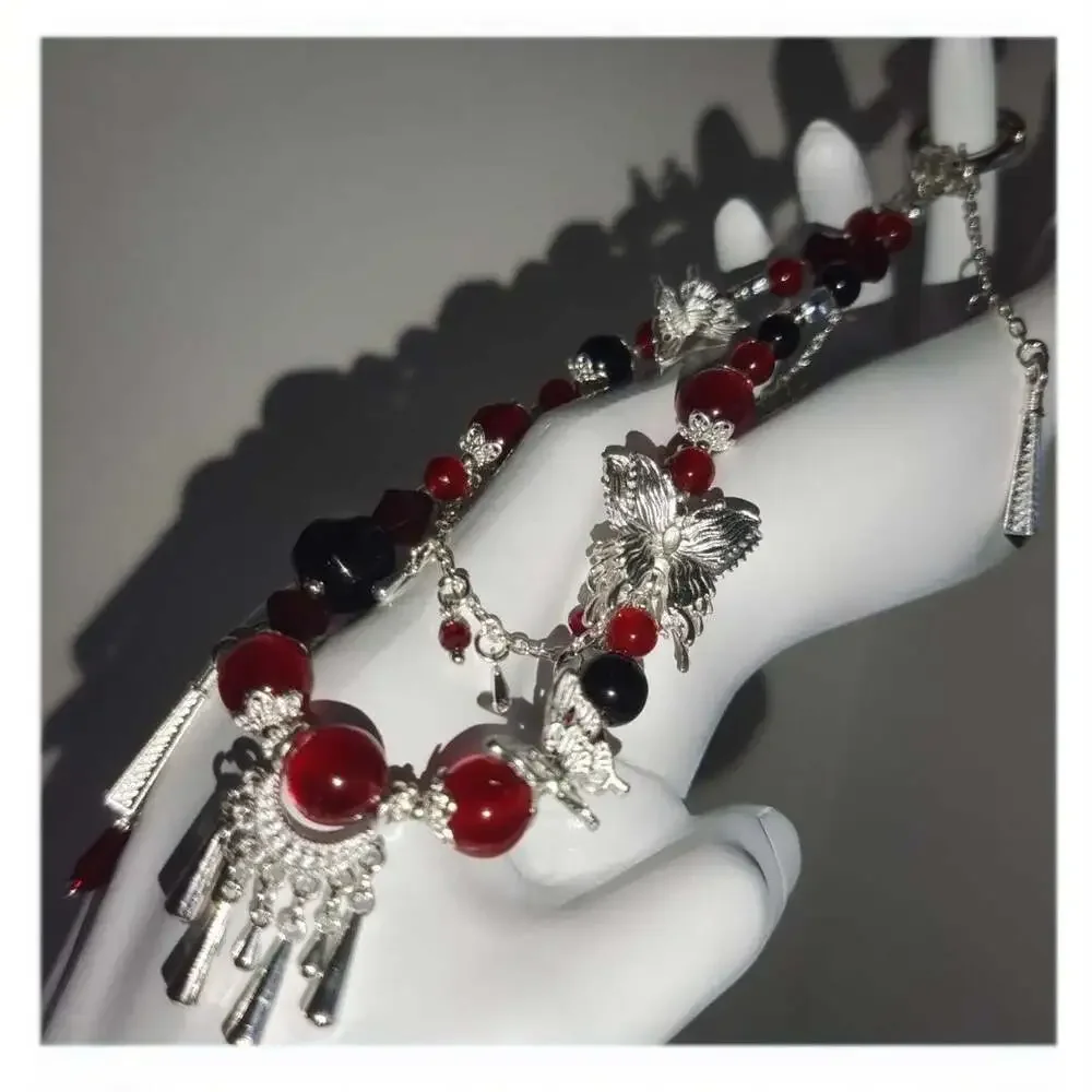 Hua Cheng Blood Rain Phone Strap, Silver Butterfly Chinese Style, TGCF Ita Bag C